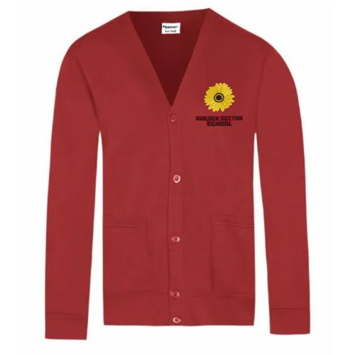 New Embroidered Cardigan - Red - Guilden Sutton