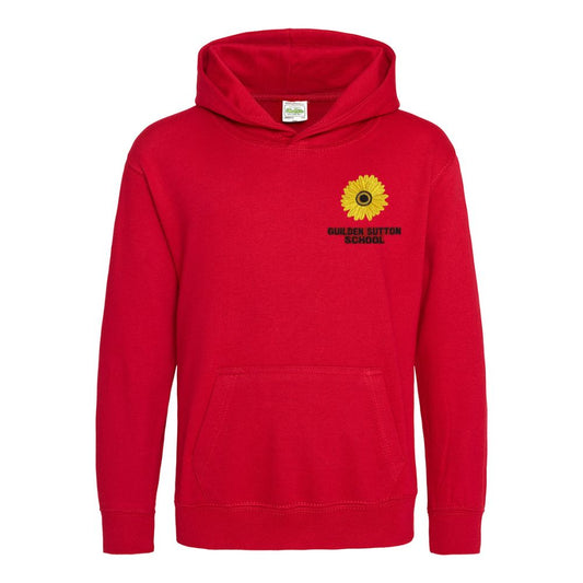 Embroidered PE Hoodie - Red - Guilden Sutton Primary School