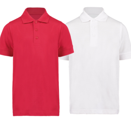 Plain Premium Polo Shirt - Red or White - Guilden Sutton Primary School