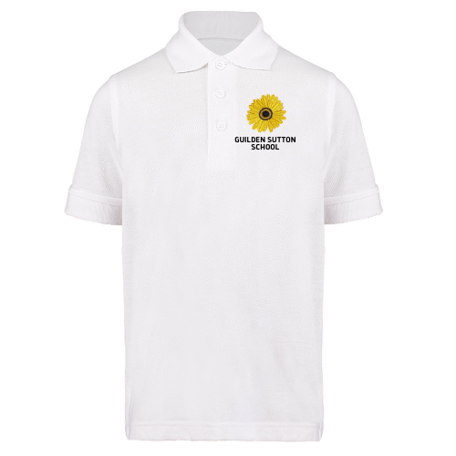 Premium Embroidered Polo Shirt – White - Guilden Sutton Primary School