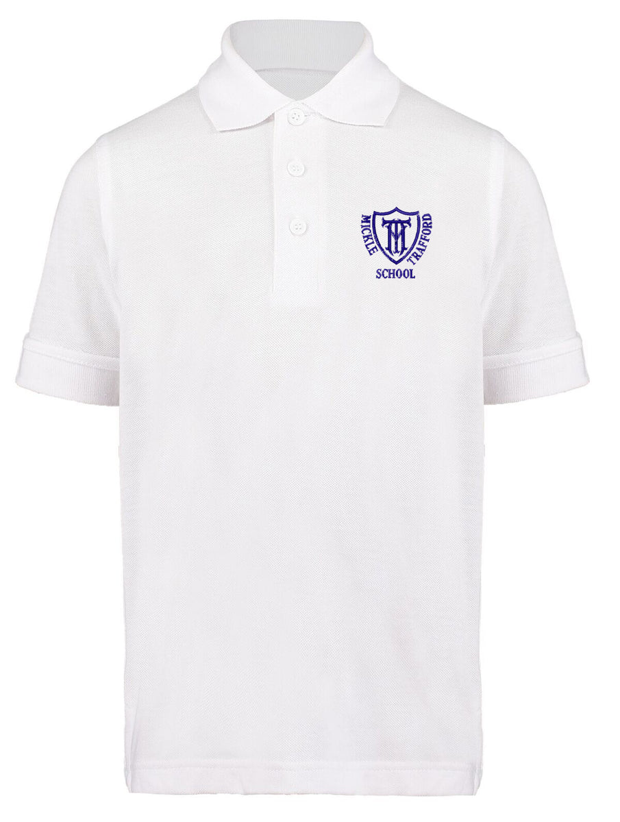 Premium Embroidered Polo Shirt – White - Mickle Trafford – Your School ...