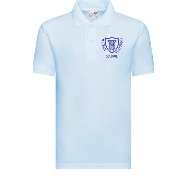Value Embroidered Polo Shirt – Sky Blue - Mickle Trafford Primary School